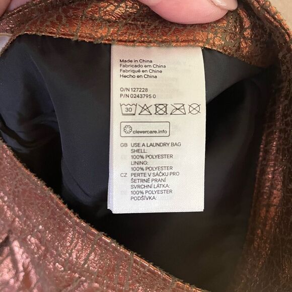 H&M Bronze Crackle Faux Wrap Mini Skirt sz 4 NWT - Picture 4 of 5